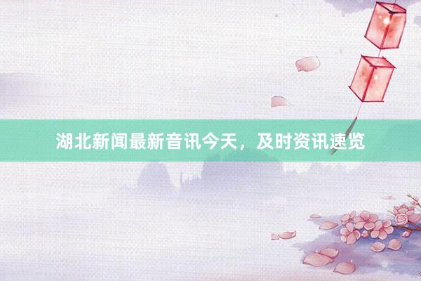 湖北新闻最新音讯今天，及时资讯速览